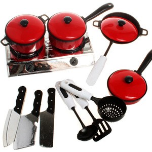 Children simulation of red tableware 13 sets of kitchen toys cooking set pot toy kitchen sets