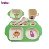 Childrens bamboo kids plate tableware dinnerware sets with cartoon picture