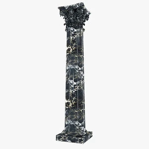China black marble column pillar design marble pillars and column for interior indoor marble column