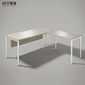 China Commercial Furniture Luxury MDF White L Shape Office Desk