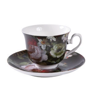 China custom creative personality fine european style ceramics tea coffee cup and saucer set