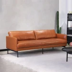 China custom fashion first layer cowhide genuine leather sofa Retro sofa cow leather sofa