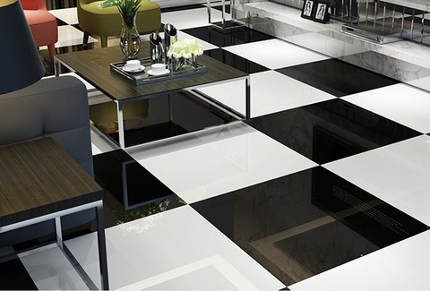 China Suppliers Ceramic Black Interior Tiles Non-slip 600x600 Bathroom Porcelain Polished Floor Tiles