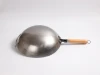 Chinese Carbon Steel Wok With Ear Handmade Hammering Large Iron Wok Non-stick Non-coating Healthy Wok Gas Cookware