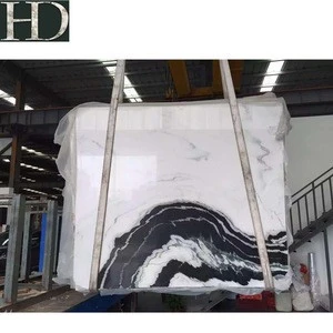Chinese Polished Panda White Marble Slabs Natural Stone with Black Veins for Wall Floor and Countertops