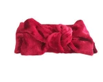 Christmas Red Velvet Headbands Newborn Baby Girls Knit Ribbed Bows Headwraps Winter