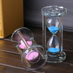 Circular Crystal hourglass 15/30/60 minutes timer gift Home decoration glass craft