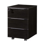 Classic Melamine Finish Wood Lockable Mobile Lateral File Pedestal Cabinet with 3 Drawers