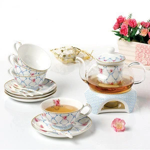 Colorful Chinese Porcelain Arabic Wedding gifts Bone China Coffee&Tea Set