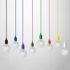 Colorful Silicone Ceilling Lamp Holder DIY Accessories Pendant Light E26 E27  Base Holder With Textile Wire