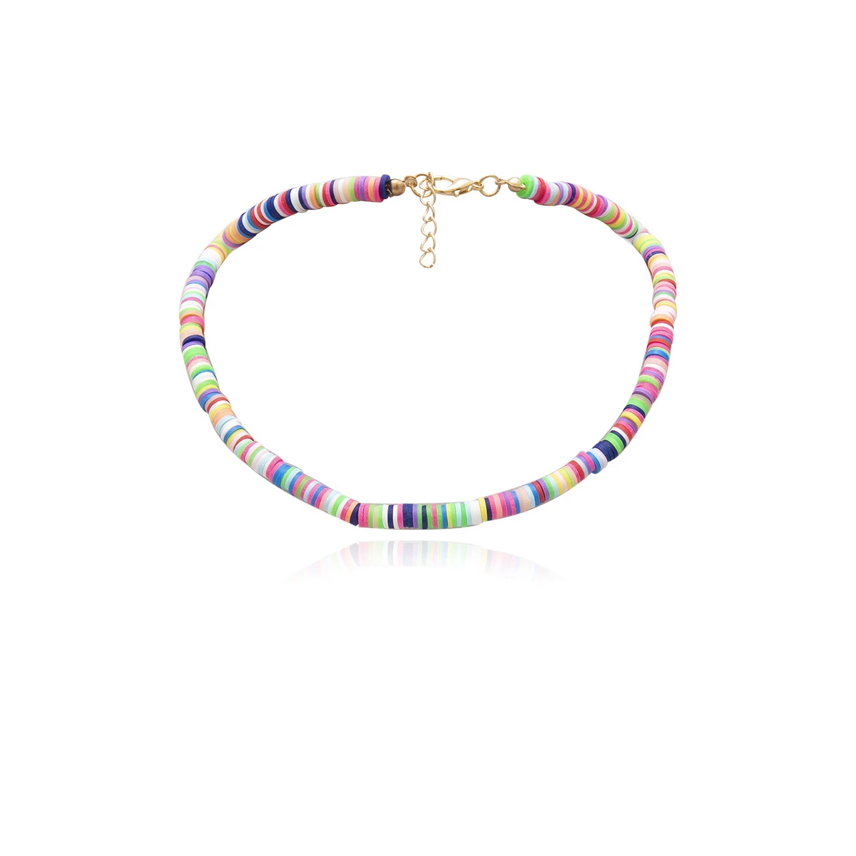 Colorful Unique Design Bead Choker Necklace Collar Statement Girlfriend Gift Collier Korean Rainbow Soft Chain Women Necklace
