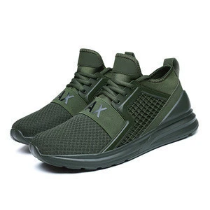 Comfortable Plain Stylish Mesh Fabric Breathable Mens Running Sports Lace-up sneakers Shoes