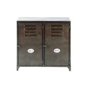 Commercial and Home Furniture Iron Metallic Industrial Furniture Two Door Sideboard