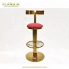 Commercial Bar Furniture Rose Gold Metal Swivel Kelly Bar Stool Chair