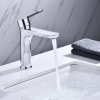 Commercial Bathroom Toilet Waterfall Tap Deck Mounted Single Lever Brass Chrome Vessel Mixer Basin Faucet