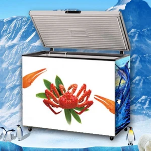 Commercial double open display fridge deep refrigerator chest freezer