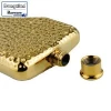 Compact and durable design Copper Hammered, Gold Plated Hip Flask with Screw Top Cover