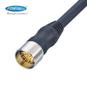 Competitive price waterproof industrial computer &amp; accessories 12v M23 cable 4 pin connector male female