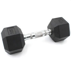 competitive price weights fitness equipment black rubber coated hex dumbbell