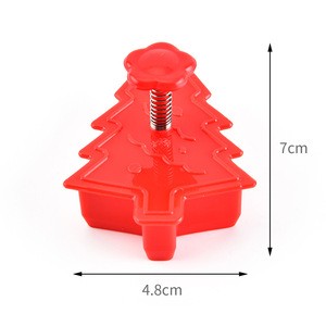 Cookie Chocolate Candy Plunger Cutter Mould 4 Piece Set of Christmas Plastic Cookie Cake Molds