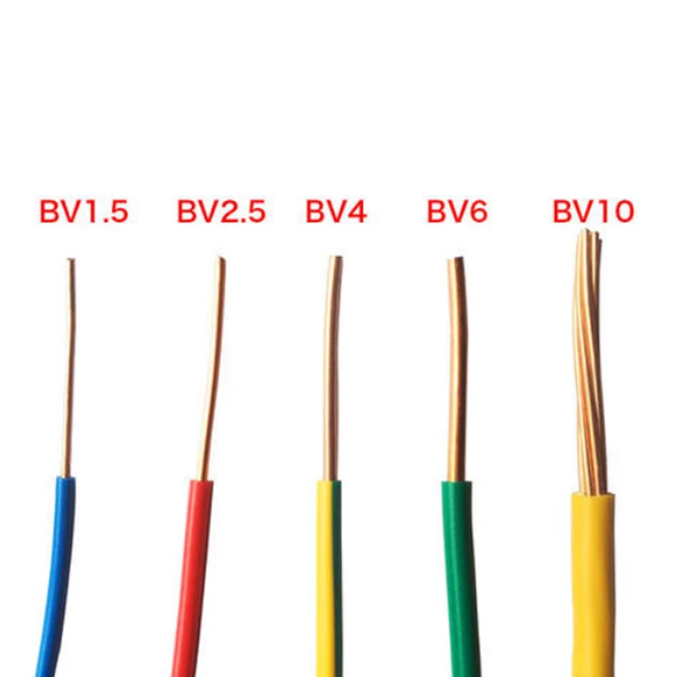 Copper conductor 1.5mm 2.5mm 4mm single cable pvc house wiring BV BVR cables electric list price