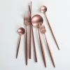 copper tableware rose gold spoons fork knife