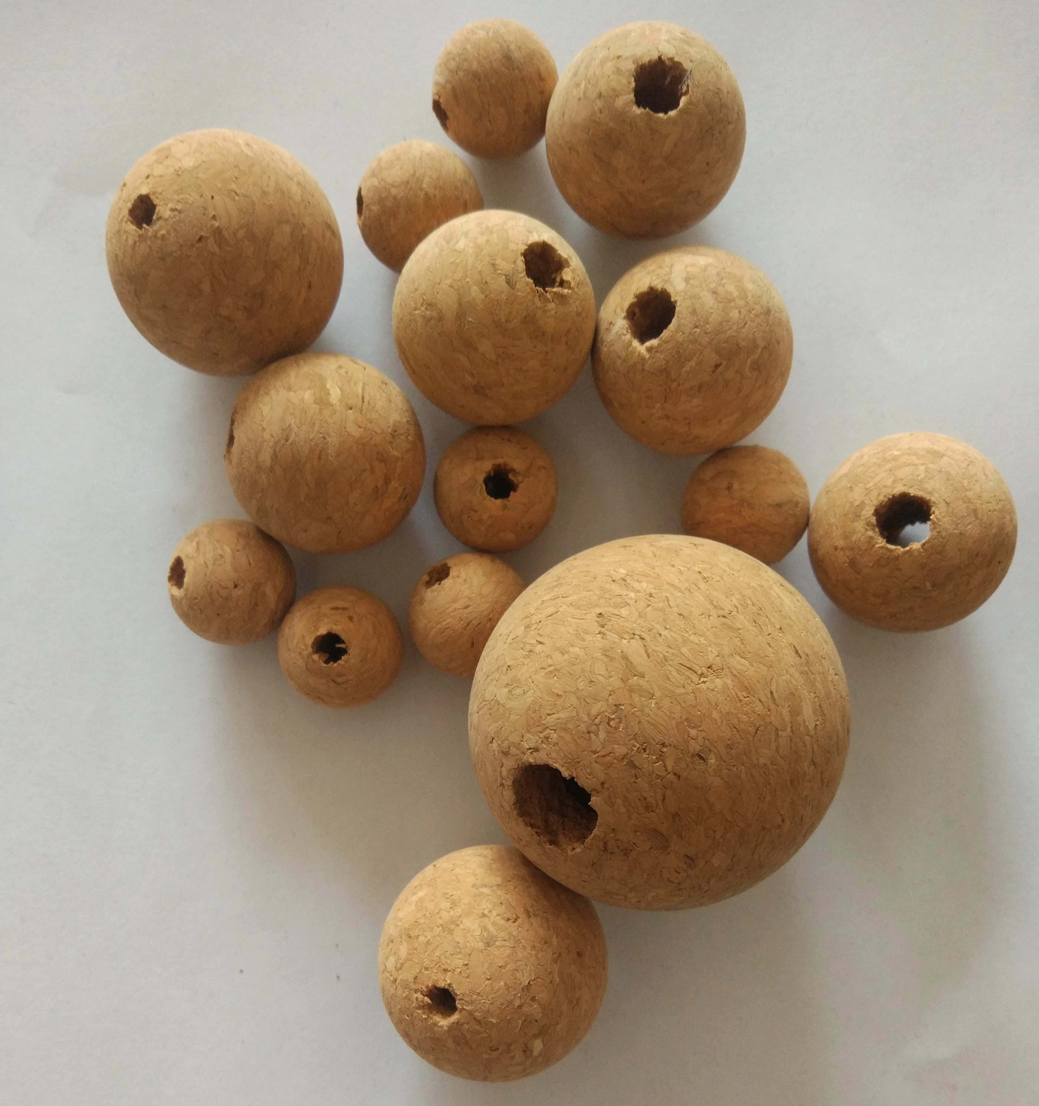 cork ball with hole for toy