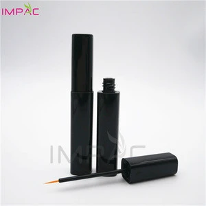 cosmetic slim cylinder plastic black empty eyeliner tube 12ml with brush