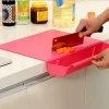 Creative Kitchen Cutting Board 2 in 1 Foldable Chopping Blocks Plastic Thickening Non-slip Cutting Board with Storage Basket