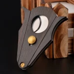 Creative Wooden Cigarette Knife Accessories Wooden Stainless Steel Cigar Knives Cutter Scissors
