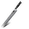 Custom 12 inch Long Damascus Hollow Ground Brisket knife