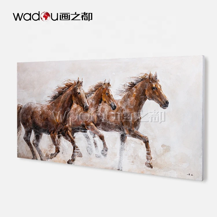 Custom Decorative Paintings Printed Wall Home Decor Pictures Animal Horses Oil Paintings Art