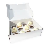 Custom Design White Corrugated Cardboard Paper CupCake Box For Gift Packaging