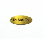 Custom Fashion Embossed Aluminum bag badge label copper Metal Sign