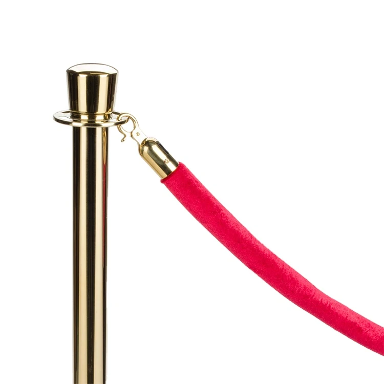 Custom Gold Stainless Steel Retractable Stackable Post  Queue Stanchions In Hotel
