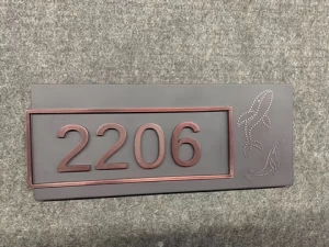 Custom identification emergency exit stainless steel door number letter sign