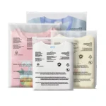 Custom logo flat bottom transparent PE bags for T shirt clothes clear plastic packaging bags with zipper