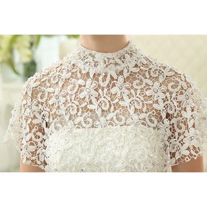 Custom made White 2016 lace with Appliques Bead Tank Bridal Wedding Bolero Jacket Wedding Lace Shrug Cape Shawl