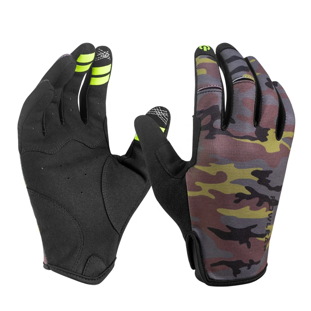 Custom Outdoor Camo MTB BMX Downhill Racing Gloves Mountain Bike Dirt Bike Motocross Sports Gloves For Men Women