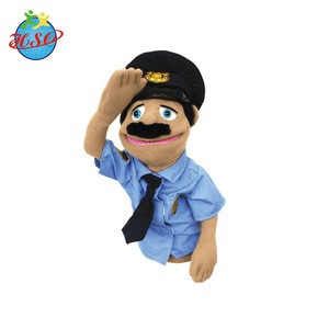 Customized police human doll plush puppet people