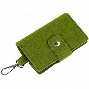 Customized polyester felt coin purse felt key holder wallet felt keychain  bag