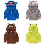 Cute cartoon cotton baby boys outdoor hoodie jacket with pocket