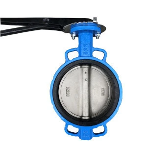 D71XP PN16 soft-seal centerline butterfly valve, 304 cricket ball inked iron body handle for clamping butterfly valve