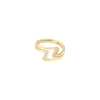 Daidan 925 Sterling Zircon Lightning Shape Wave 18K Gold Plated Women Adjustable Rings