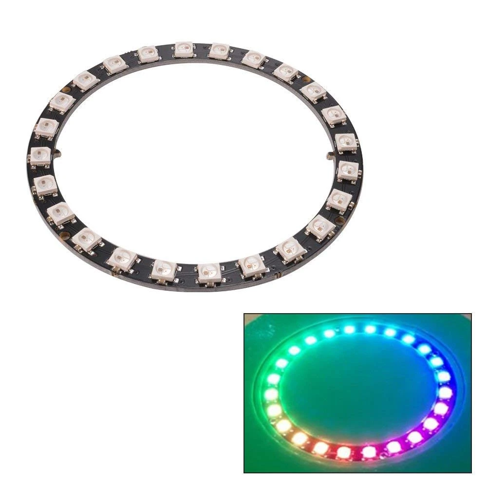 DC5V RGB WS2812B SK6812 Pixel Ring DMX Colorful LED Circle Ring Light 24 Leds
