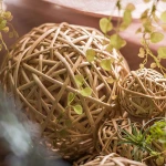 Decor Christmas Holiday Outdoor Yard Art Decoration Rattan Wicker Ball