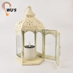 Decor home garden wedding metal moroccan hanging led candle solar grden lantern light