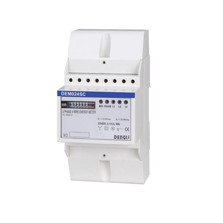 DEM024SC Three Phase Four Wire Electronic DIN Rail Active Energy Meter