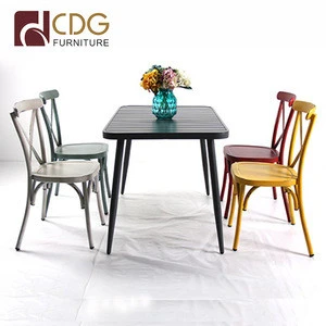 Different Size French Style Outdoor Indoor Aluminum Square Restaurant CDG Furniture Dining Room Furniture Sets