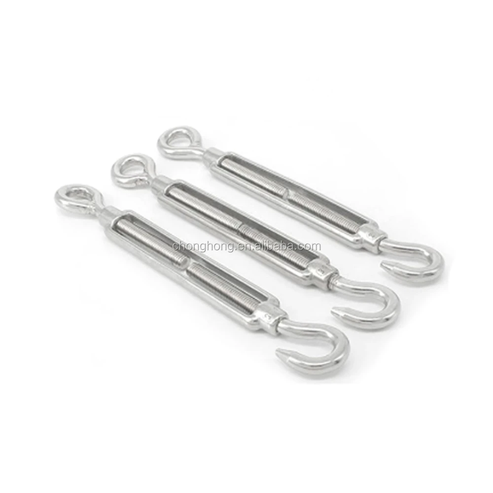 DIN1480 Stainless Steel AISI304/316 Wire Rope Turnbuckles with Hook and Eye
